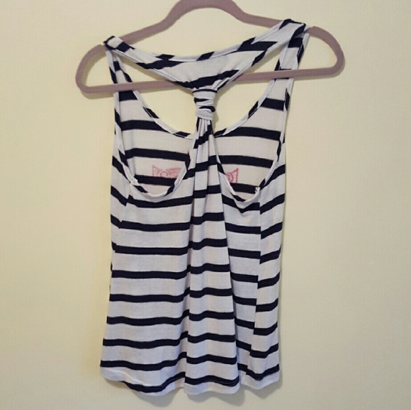 Navy and white stripe anchor tank - Picture 2 of 2