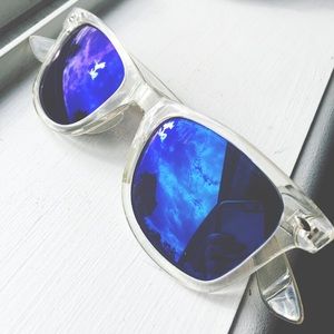 Blue Lens Clear Frame Sunglasses