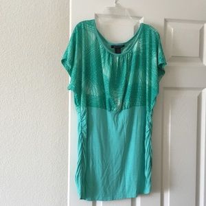 Green top with ruche side details