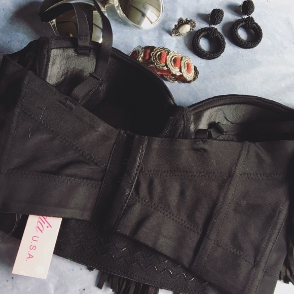 LAST CHANCE* Bohemian Fringe Bustier Top - Picture 2 of 8