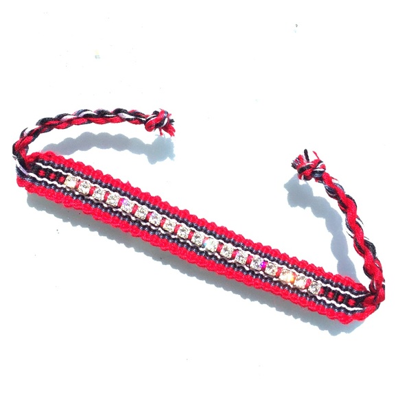 Guatemalan woven band with Swarovski crystals - Picture 1 of 1