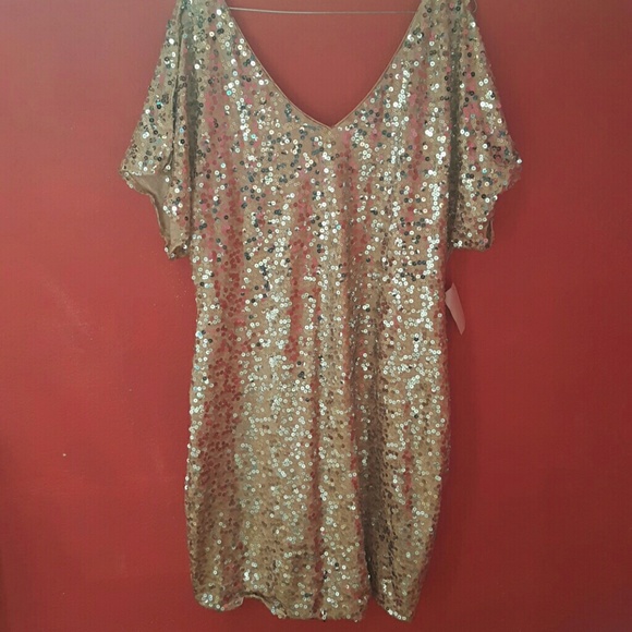 Sequin Dress Beige/Gold