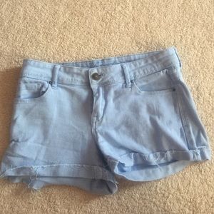 Delia's light blue colored jean shorts