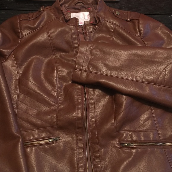 Faux leather moto jacket