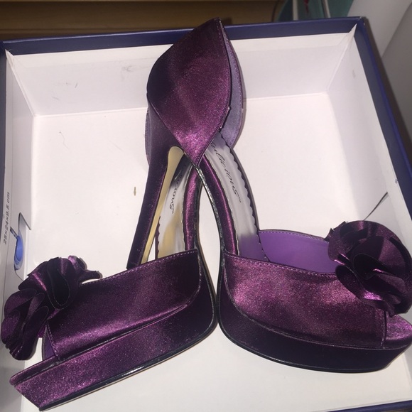 Purple Peep Toe Pumps - Picture 1 of 4