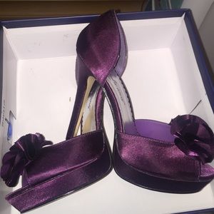 Purple Peep Toe Pumps