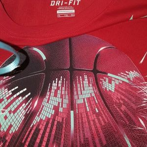Worn XL Red mens Nike basketball shirt
