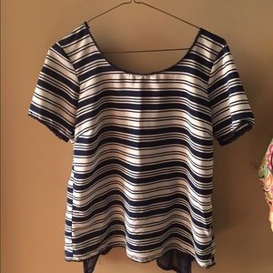 Blue and white striped shirt