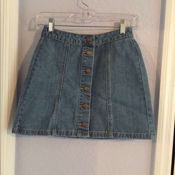 Forever 21 Denim Button Up Skirt