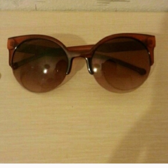 Cat eye semi-Rim round sungla unisex women - Picture 2 of 3