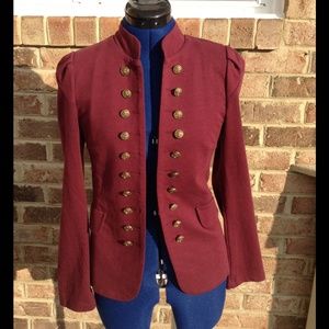Maroon Military-inspired Jacket