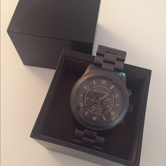 Michael Kors large chronograph charcoal watch