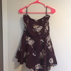 Purple Romper w/ Floral Print