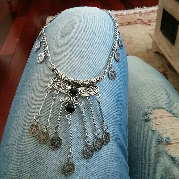 Antique Silver Coin Necklace