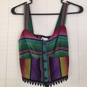 NWOT crop top with serape design