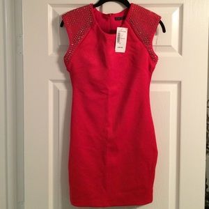 Red embellished dress