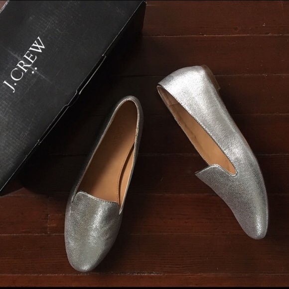 Silver J. Crew Loafers