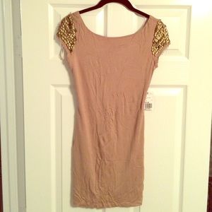 NWT tan mini cotton dress