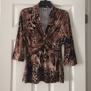 Laura Max Animal Print Stretch Top