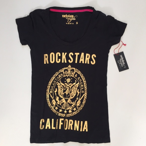 Black tee with gold