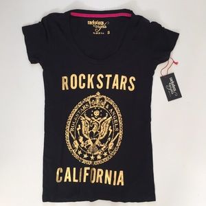 Black tee with gold