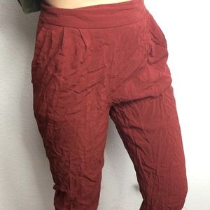 Burnt Red Classy High Waisted Pants