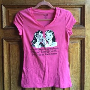 Rue 21 Pink V-Neck Tee