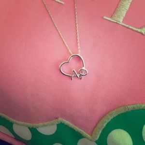 Alpha Phi Sterling Silver Heart Necklace
