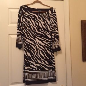 Dark brown/cream knit zebra print dress!!!