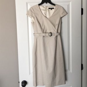 Pinstripe buckle A line dress