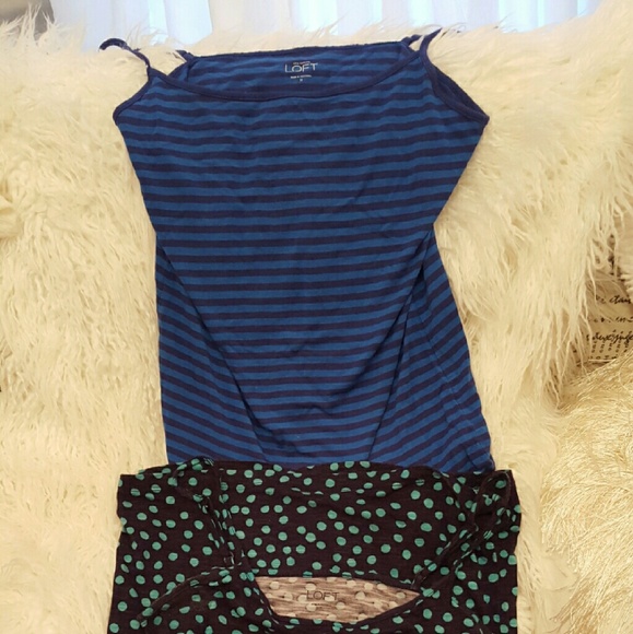 Bundle of 3 Loft spaghetti tanks, 2 med. one LP