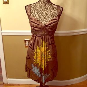 Sky Dress Olive Green/Brown