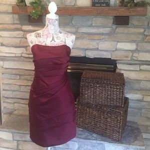 Wine colored cocktail dress/bridesmaid dress