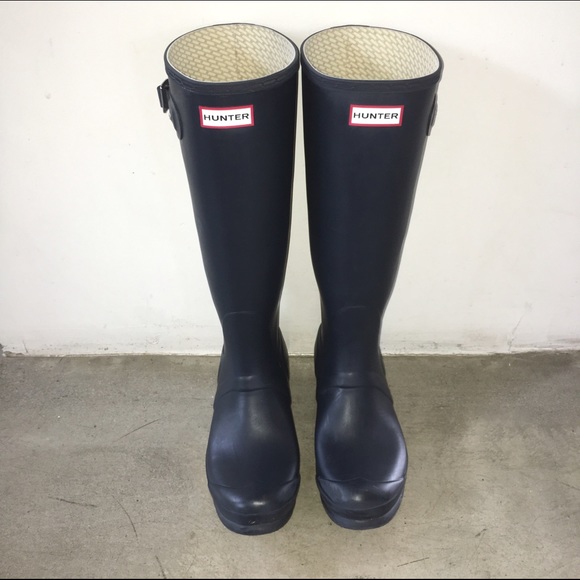 Hunter Navy Matte Original Tall Rain Boots EU 42