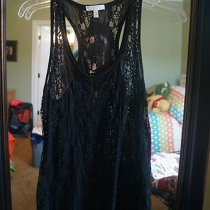 Black lace tank top