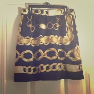 Black and gold 100% silk skirt Voom by Joy Han