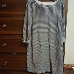 Loft Navy blue pin striped shift dress
