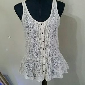Lace peplum tank top