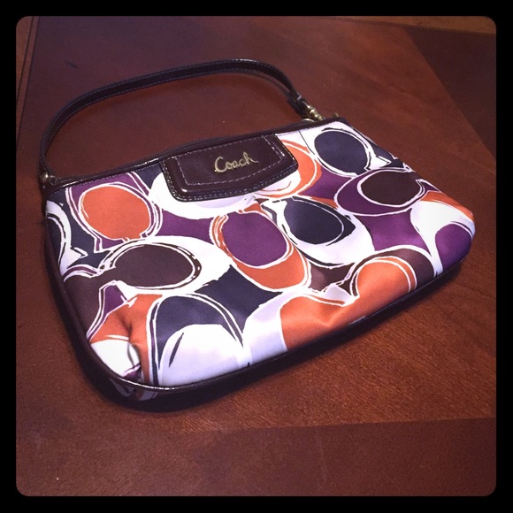 Orange/Purple/Brown Coach Clutch