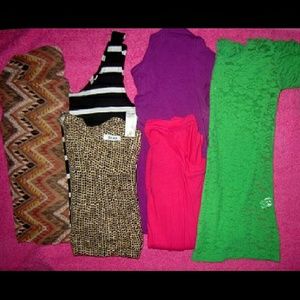 Medium bundle 5 tops and 1 maxi skirt