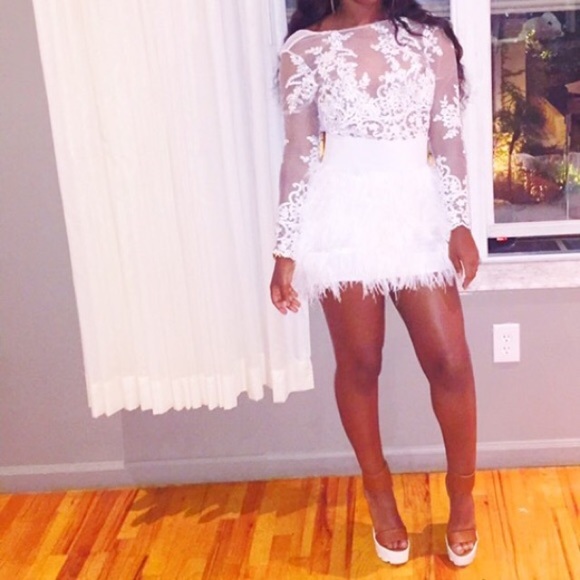 White feather dress