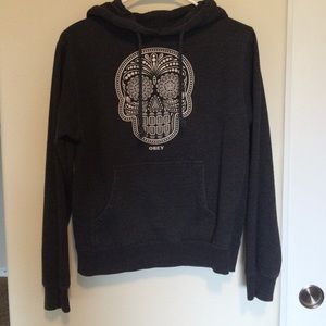 Dark Grey Obey Sugar Skull Hoodie