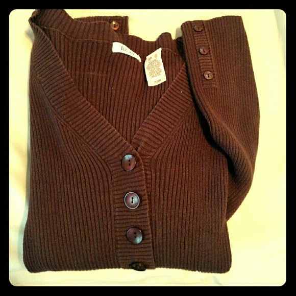 V Neck Ribbed Sweater.