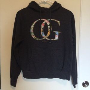 Dark Grey and Floral Obey Hoodie
