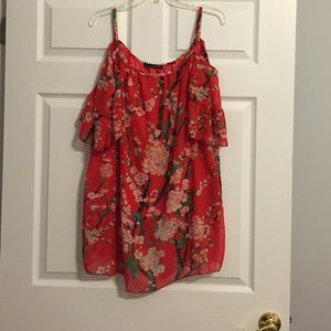 Red floral shirt