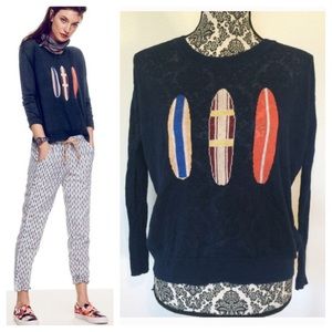 J. Crew Linen Summer Sweater with Surfboards