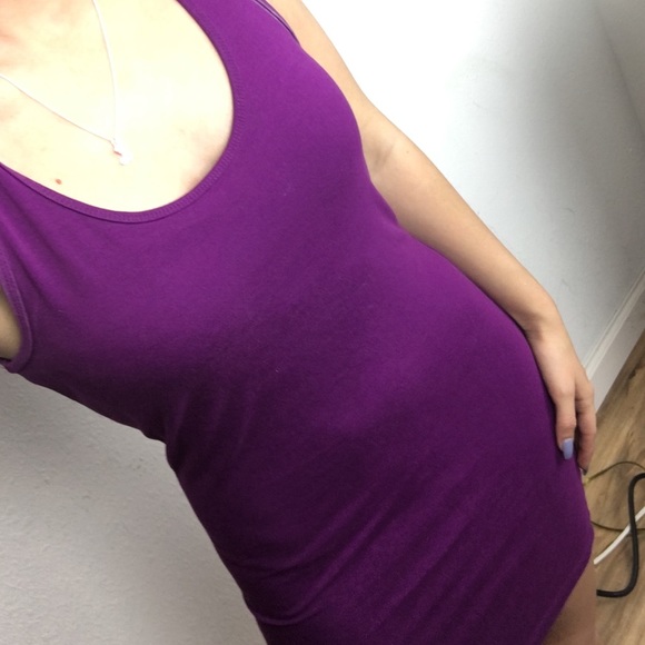 Purple/Magenta Bodycon Dress F21 Tank Straps