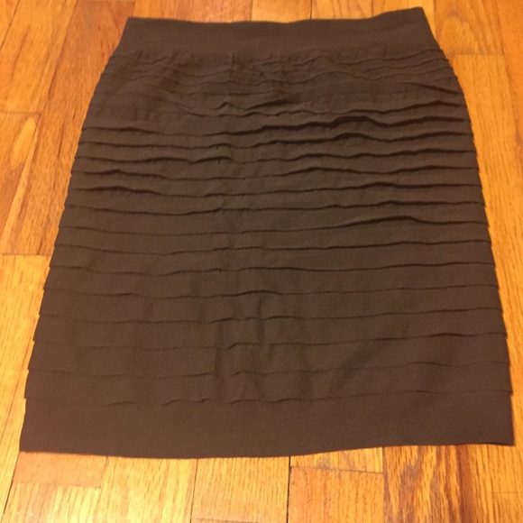 Rippled Chocolate Brown Skirt