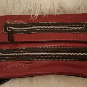 Reduced Red leather cross body bag