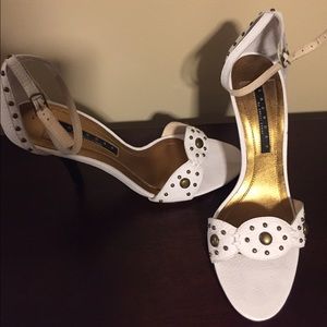 White sandals with studs